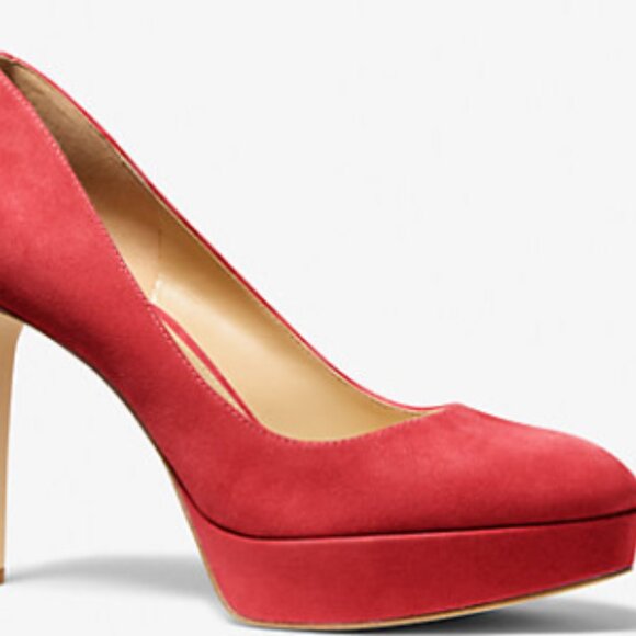 Michael Kors Chantal Suede Platform Pumps Shoes Sz 8 NEW - Picture 1 of 4